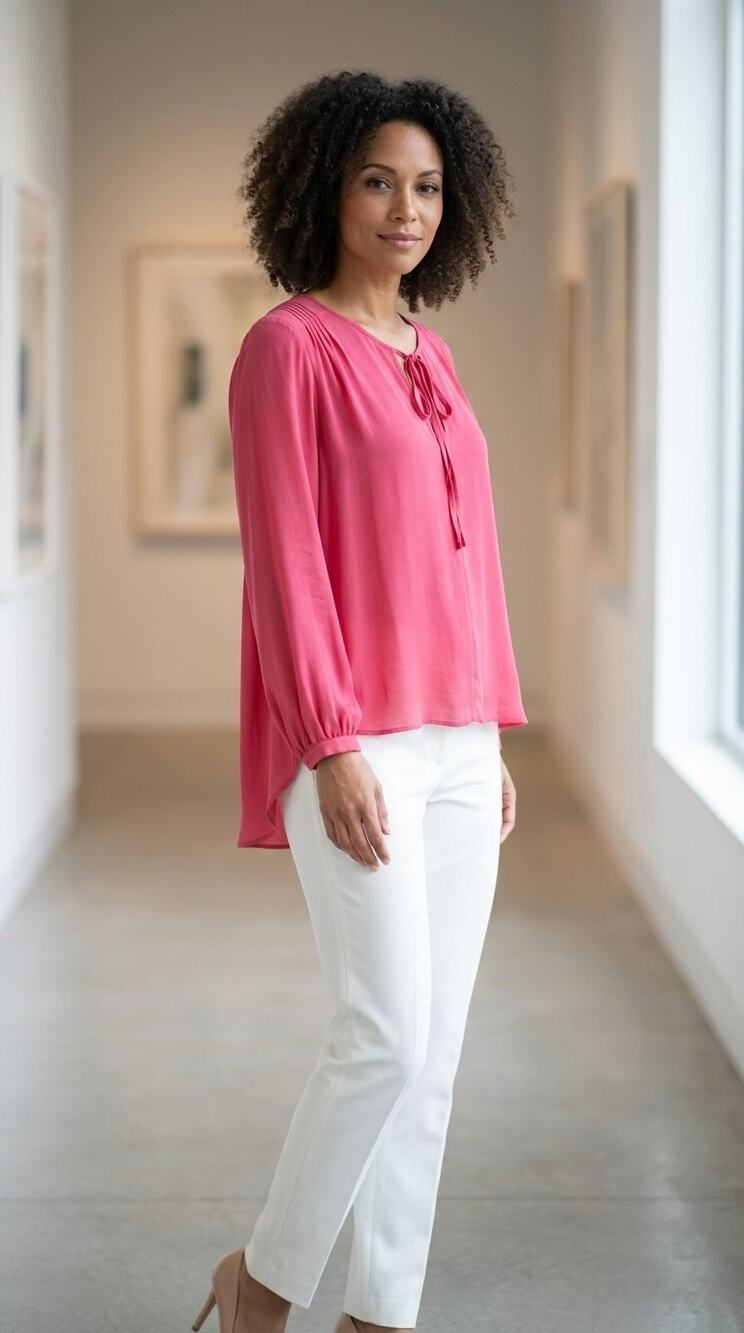 Parker 100% Silk Pink Pleated V-Neck Lightweight Blouse Women Size XS